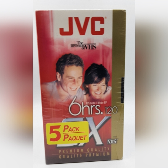 Lot of 5 JVC SX 6 Hours Blank T-120 DU VHS Video Cassette Tape New Sealed Lot - Picture 4 of 7